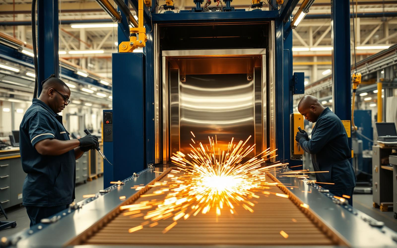 Production line inside the EEE lift plant
